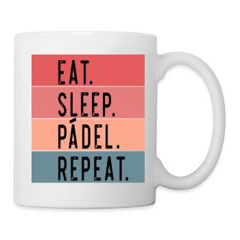 Essen Sleep Padel Repeat Funny Gift Idea padel - Tasse - Weiß - Rechts