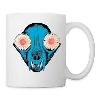 Sombre Animal Chien Crâne Crâne Fantaisie Gothique Gothique - Mug blanc - blanc - Droite