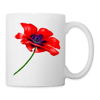 Red poppy blossom,red poppy - Mug - white - Right