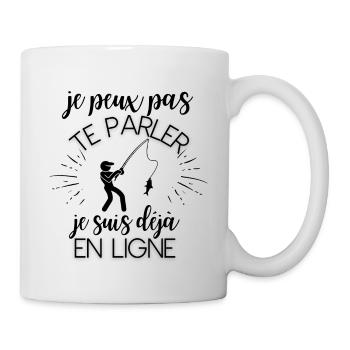 je peux pas te parler je suis déjà en ligne - Mug blanc - blanc - Droite