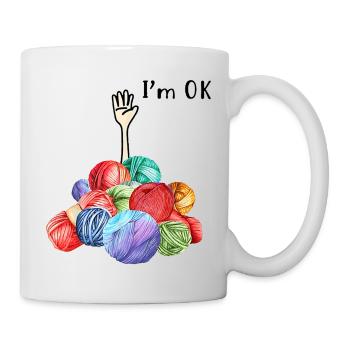 Häkeln Stricken mit Tier witzig - Tasse - Weiß - Rechts