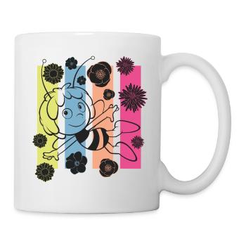 Biene Maja Blumen und Streifen - Tasse - Weiß - Rechts