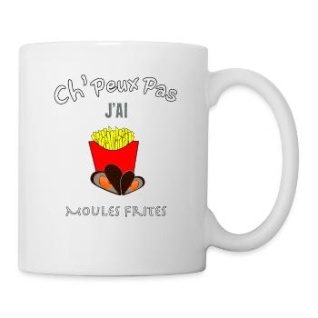 J'peux pas j'ai moules frites - Mug blanc - blanc - Droite