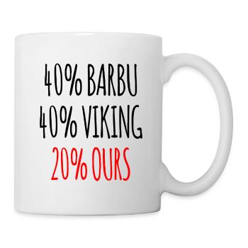 40% Barbu 40% Viking 20% Ours Cadeau Homme - Mug blanc - blanc - Droite
