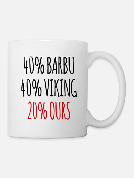 40% Barbu 40% Viking 20% Ours Cadeau Homme - Mug blanc - blanc