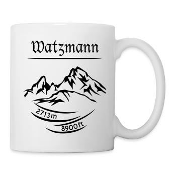 The mountain Watzmann, height 2713 m determined - black - Mug - white - Right