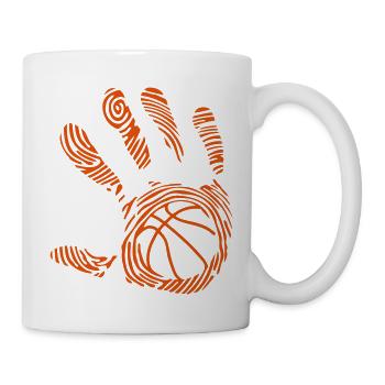 basketball empreinte main - Mug blanc - blanc - Droite