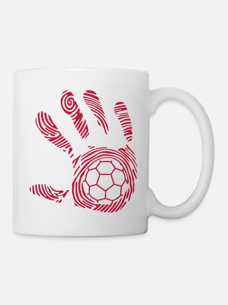 Handball Handabdruck - Tasse - Weiß