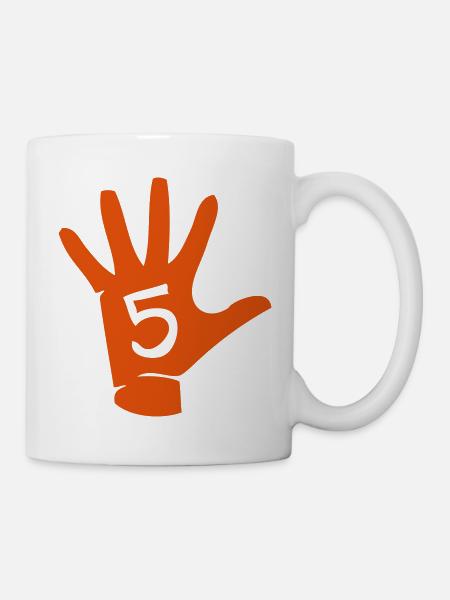 5 Handfinger - Tasse - Weiß