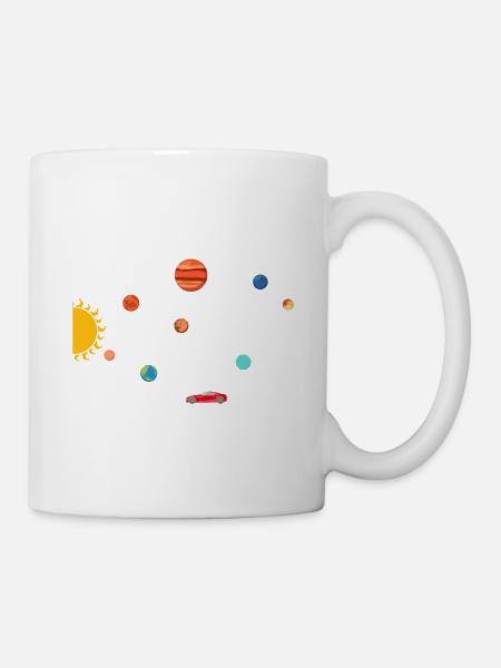 Tesla dans Space Solar System SpaceX - Mug blanc - blanc