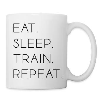 eat sleep train repeat Sport Fitness Formation - Mug blanc - blanc - Droite