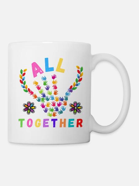 Love Rainbow Rain ALL TOGETHER - Mug - white