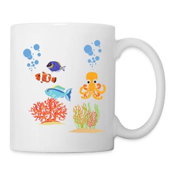 Poisson Amateur Océan Animaux Sous-marins Pieuvres - Mug blanc - blanc - Droite