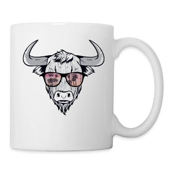 Cooler Bison Stier mit Zottelhaar - Tasse - Weiß - Rechts