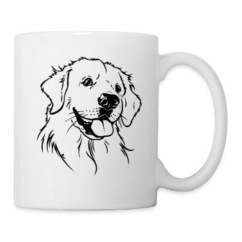 Goldener Hund schwarz und weiß - Tasse - Weiß - Rechts