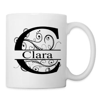 Monogram with the first name Clara - Mug - white - Right