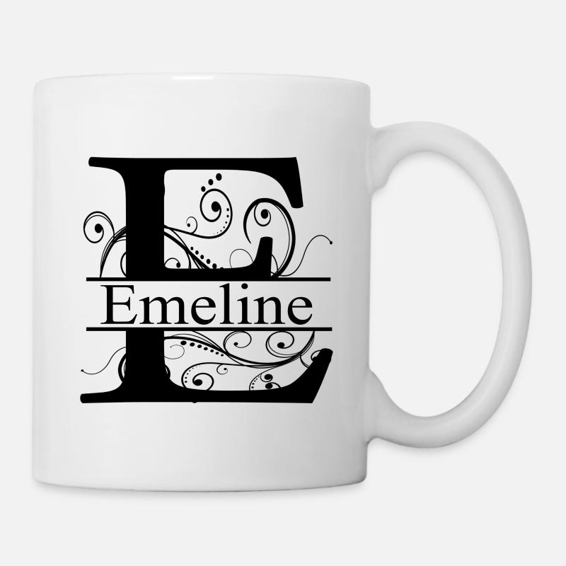 Monogramm mit dem Vornamen Emeline - Tasse - Weiß