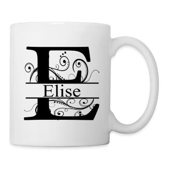 Monogram with the first name Elise - Mug - white - Right