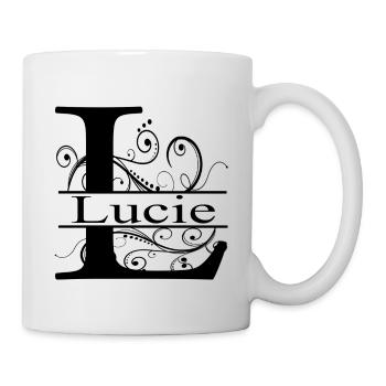 Monogram with the first name Lucie - Mug - white - Right