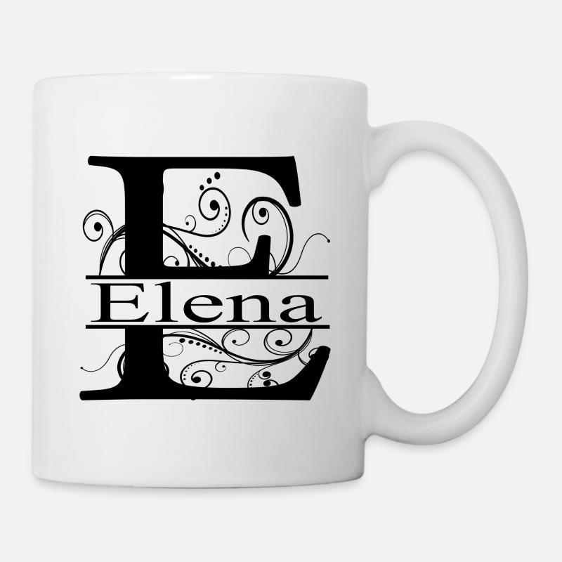 Monogramm mit dem Namen Elena - Tasse - Weiß