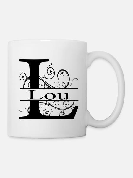 Monogram with the name Lou - Mug - white