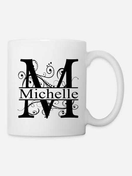 Monogramm mit dem Vornamen Michelle - Tasse - Weiß