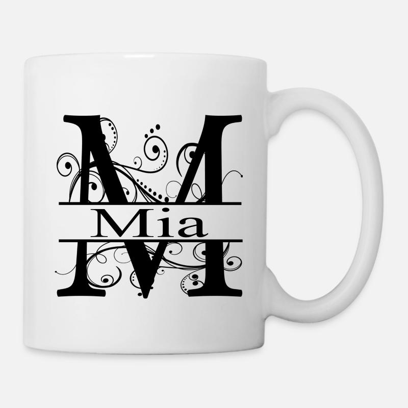 Monogramme avec le prénom Mia - Mug blanc - blanc