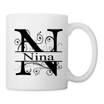 Monogram with the name Nina - Mug - white - Right