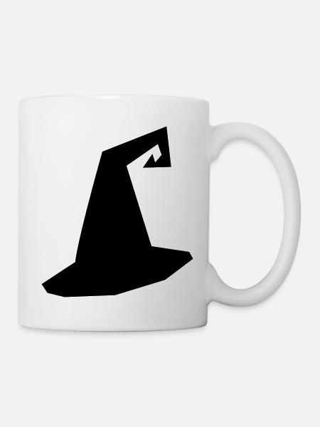 Hexenhut Silhouette - Tasse - Weiß