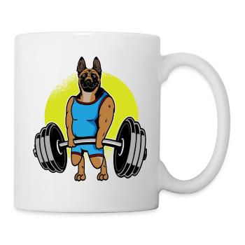 Belgian Malinois Weightlifting I Deadlift Fitness - Mug - white - Right