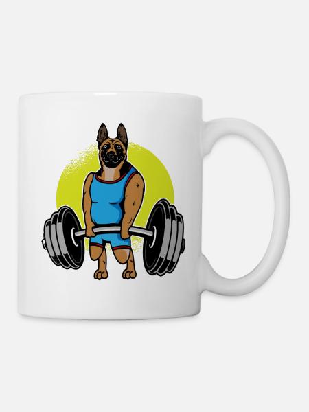 Malinois belge Haltérophilie I Deadlift Fitness - Mug blanc - blanc