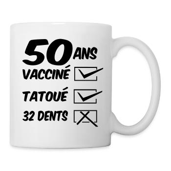 50 ans / anniversaire 50 ans / homme 50 ans - Mug blanc - blanc - Droite