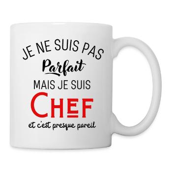 Pas parfait mais chef - Mug blanc - blanc - Droite