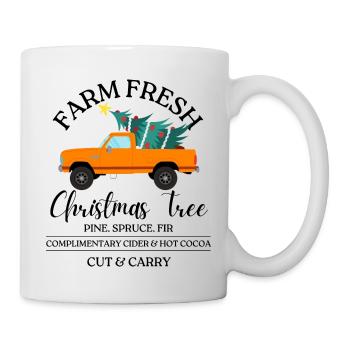 Arbre de Noël frais de la ferme - Mug blanc - blanc - Droite