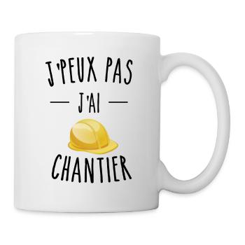 j'peux pas j'ai chantier casque de chantier - Mug blanc - blanc - Droite