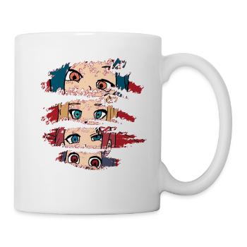 Anime Girl Augen - Japan Kunst Waifu Motiv - Tasse - Weiß - Rechts