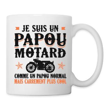 Je Suis Un Papou Motard Grand-père Cadeau Moto - Mug blanc - blanc - Droite
