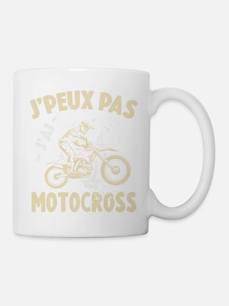 Je Peux Pas J'ai Motocross Motard Cadeau Moto - Mug blanc - blanc