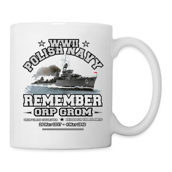 Erinnern Sie sich an Orp Grom - Polnische Marine ww2 - Tasse - Weiß - Rechts