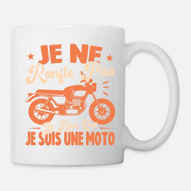 Je Ne Ronfle Pas Je Rêve Que Je Suis Une Moto - Mug blanc - blanc