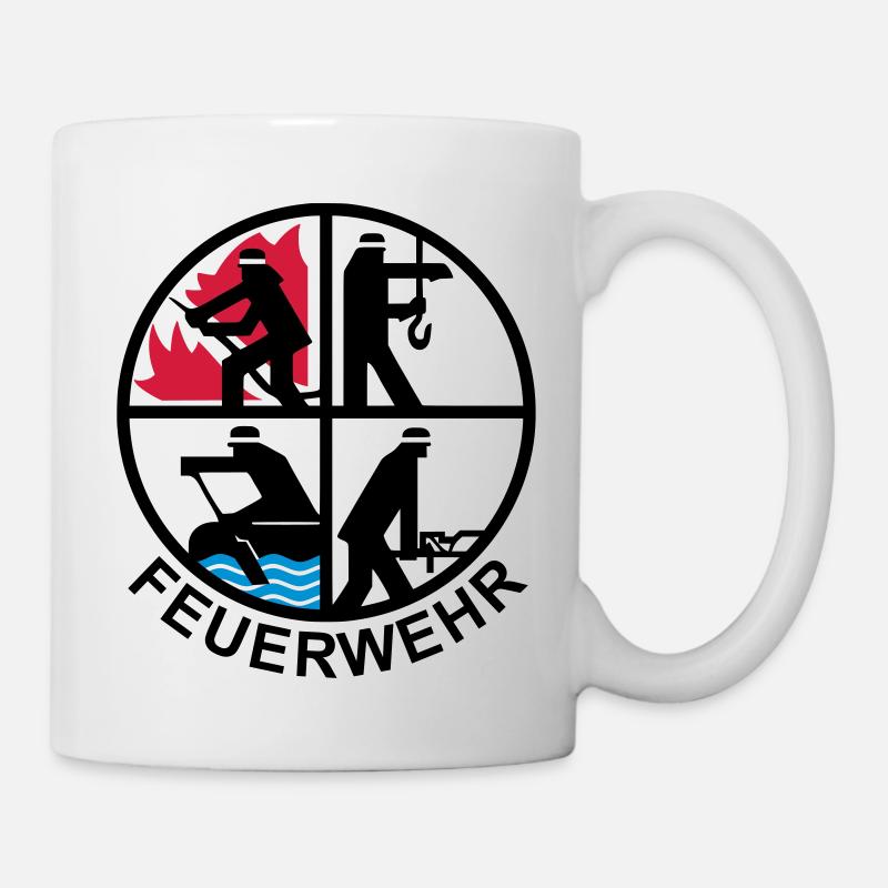 Feuerwehr 4 Logo 1 - Tasse - Weiß