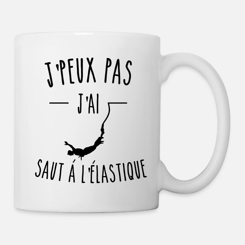 je peux pas j'ai saut à l'élastique - Mug blanc - blanc