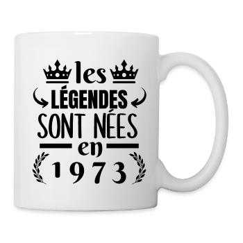 les légendes sont nées en 1973 - Mug blanc - blanc - Droite