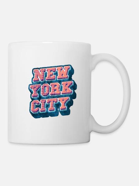 New York City NYC USA America City Font - Mug - white