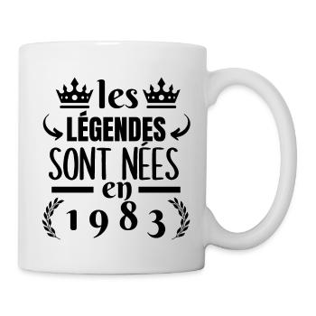 les légendes sont nées en 1983 - Mug blanc - blanc - Droite
