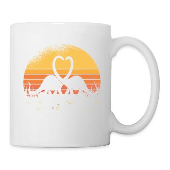 Dinosaurier Sonnenuntergang Valentinstag - Mug - white - Right