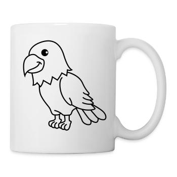 Adler Comic Tier - Tasse - Weiß - Rechts