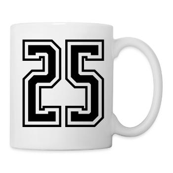25 Zahl nummer - Tasse - Weiß - Rechts