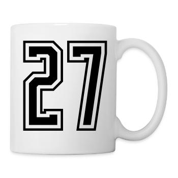 27 Zahl nummer - Tasse - Weiß - Rechts