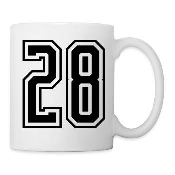 28 Zahl nummer - Tasse - Weiß - Rechts